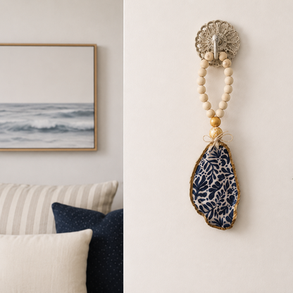 OYSTER SHELL BLESSING BEADS HANGER 'FERN'
