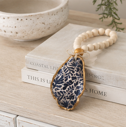 OYSTER SHELL BLESSING BEADS HANGER 'FERN'