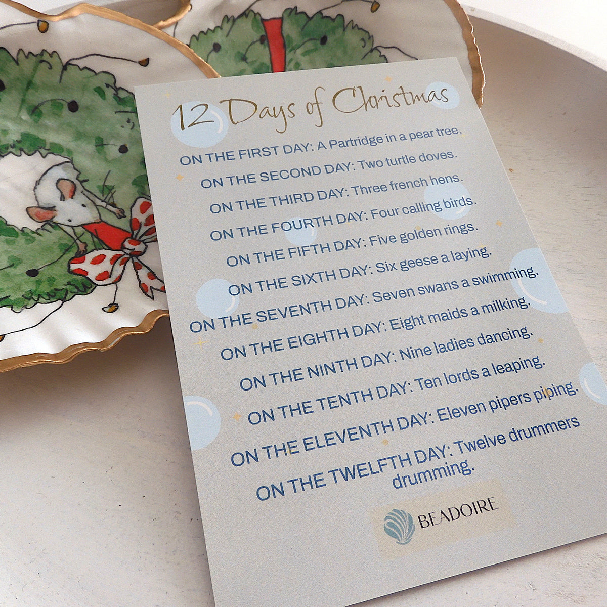 'TWELVE DAYS OF CHRISTMAS' Upcycled Scallop Shell Ornaments