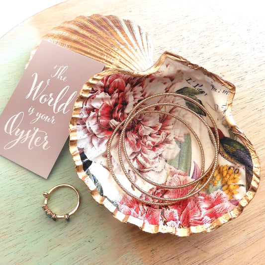 SCALLOP SHELL TRINKET DISH 'PEONY'