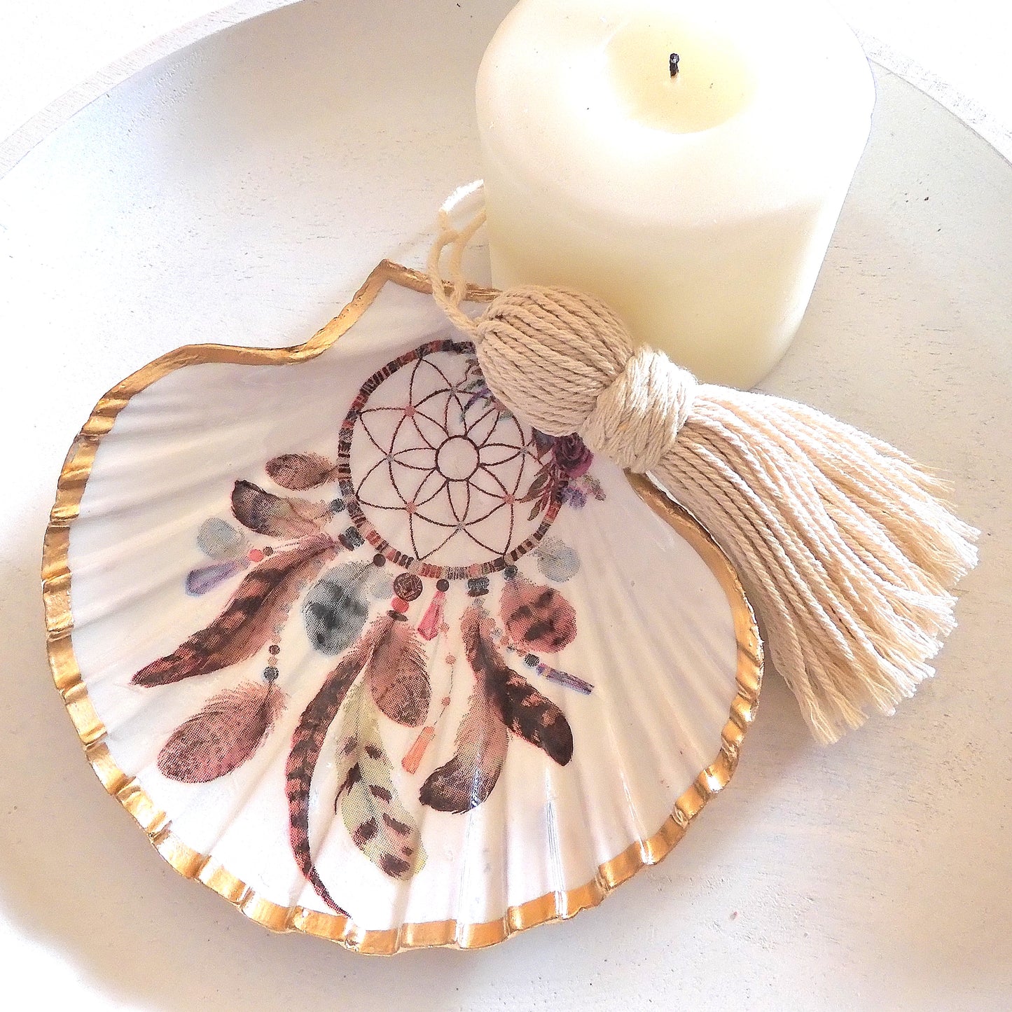 SCALLOP TRINKET JEWELLERY DISH 'BOHO VIBES'