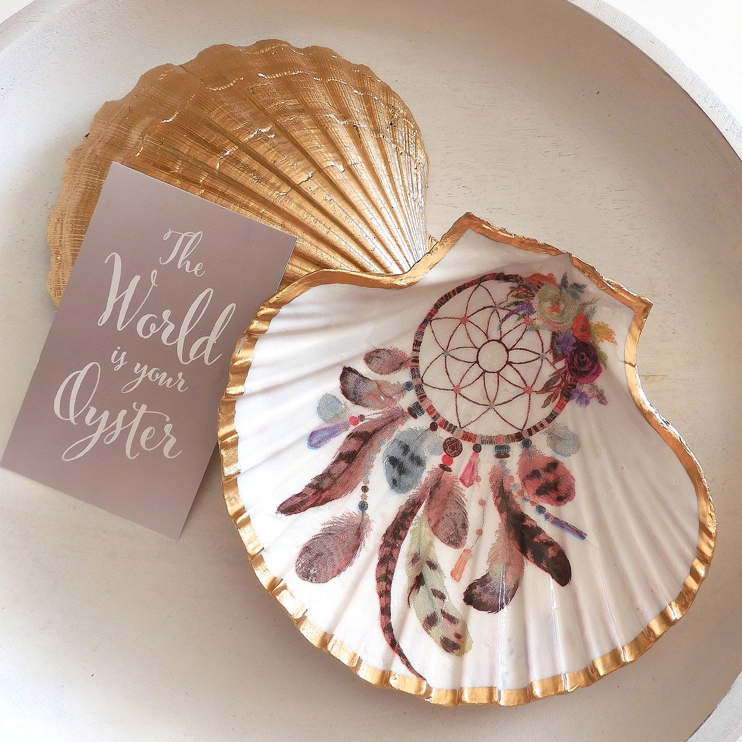 SCALLOP TRINKET JEWELLERY DISH 'BOHO VIBES'
