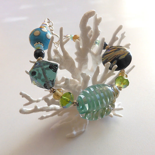 TREASURE TROVE – Beach Inspired Handcrafted Lampwork Glass Beads and Sterling Silver